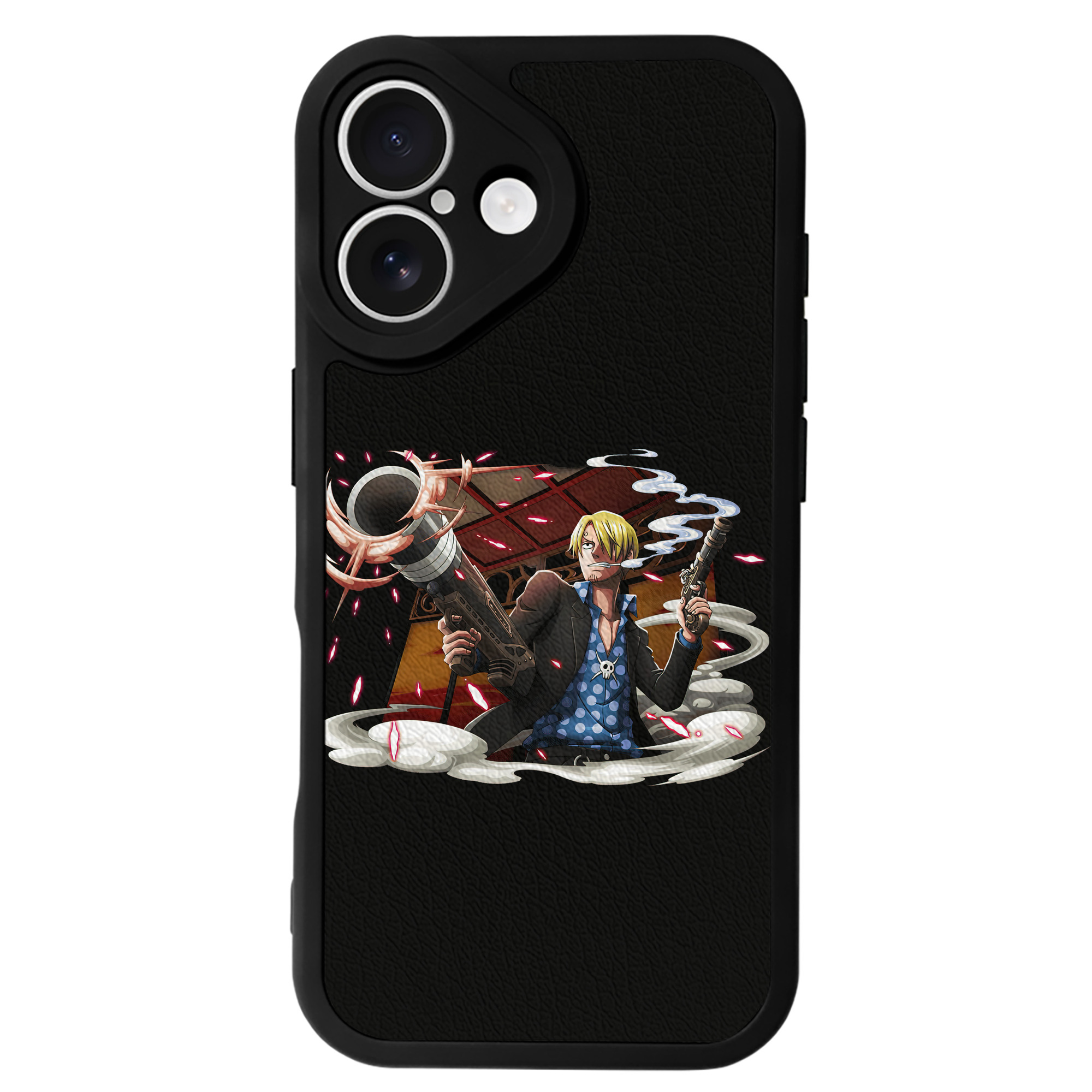 （画像用） ワンピース サンジ ONE PIECE Sanji 【iPhone 16シリーズ対応】シリコンスマホケース（レザー調） 材質：シリコン